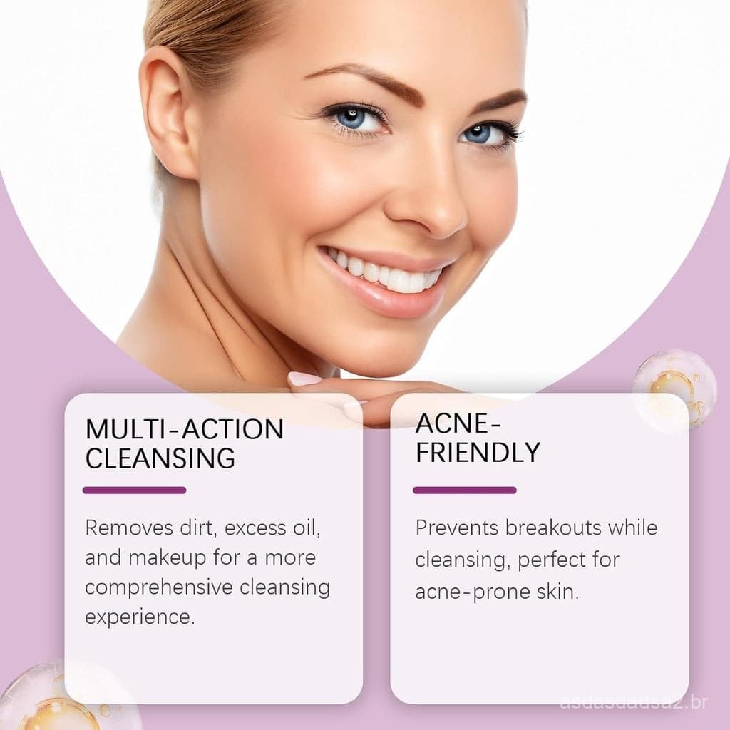 Último Modelo de Limpador Facial ButterflyPea com Glicerina e Tocoferol, Hidratação Profunda, Redução de Poros, para Tod