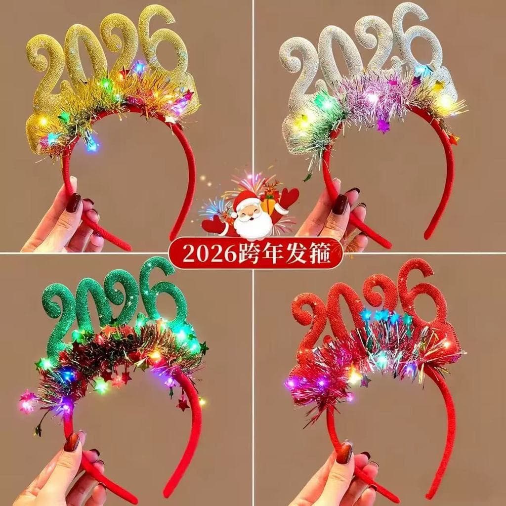 Tiara Digital de Ano Novo 2026, Acessório de Cabeça para a Véspera de Ano Novo, Tiara para Festas de Natal e Ano Novo, A