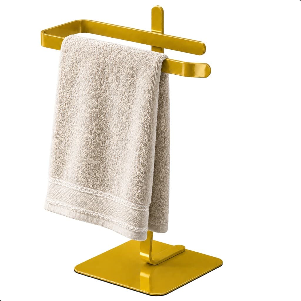 Porta Toalha Lavabo Dourado de Bancada Suporte Toalha Oslo