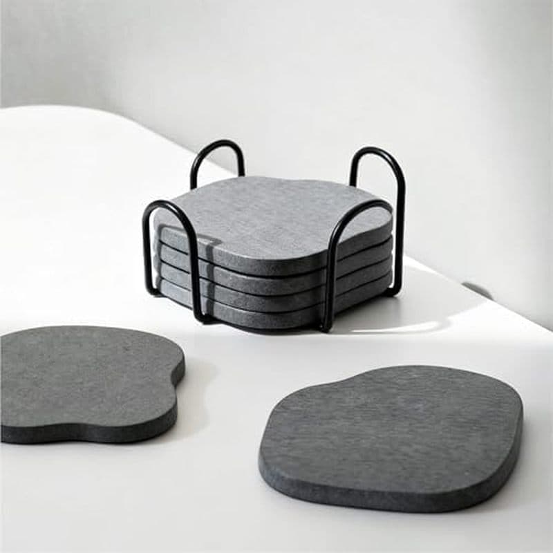 Conjunto De 6 Porta-Copos De Terra Diatomácea Com Suporte De Metal-Absorventes Estilo Pedra De 4 Polegadas Para s , Ecol