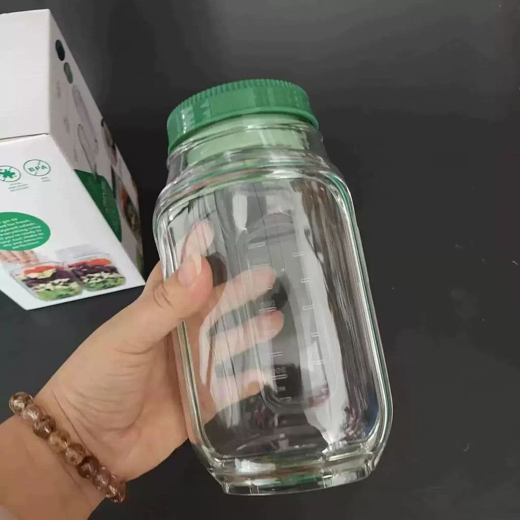 Criativo portátil lado aberto seco molhado separação frutas vegetais salada Jar molho fresco-mantendo caixa de armazenam