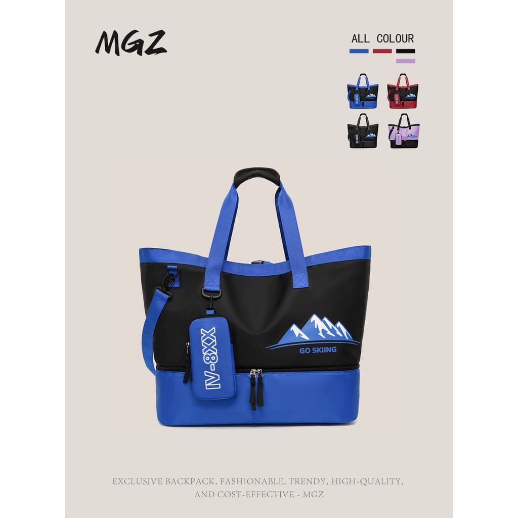 MGZ novo estilo na moda contraste cor bolsa de viagem grande capacidade esportes ao ar livre Fitness das mulheres dos ho