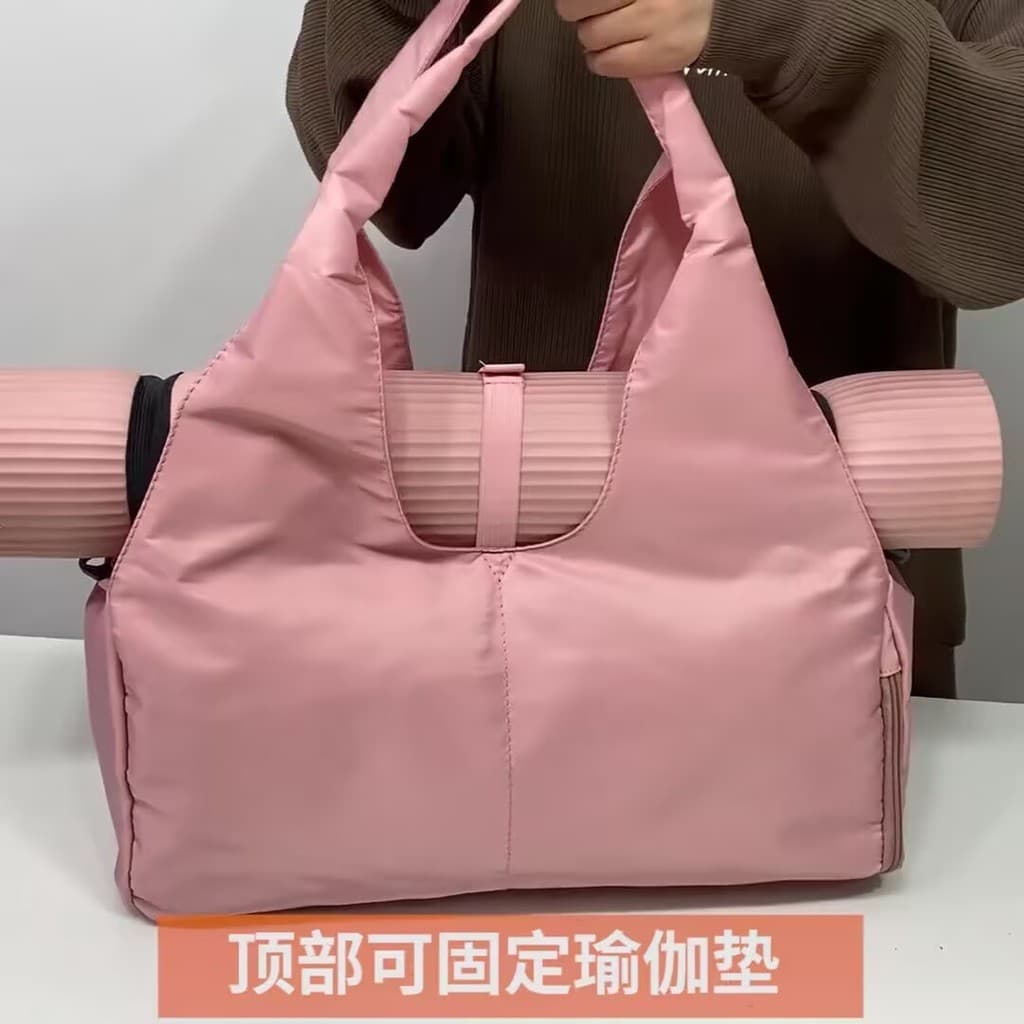 Bolsa de ombro feminina de tecido Oxford transfronteiriça, bolsa de ginástica para ioga de grande capacidade, armazém in