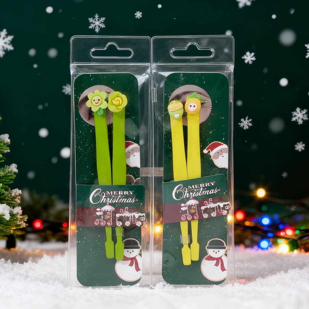 Lindos cílios dos desenhos animados natal ponta plana pinças manual clipe Macaron bonito pinças de aço inoxidável embele