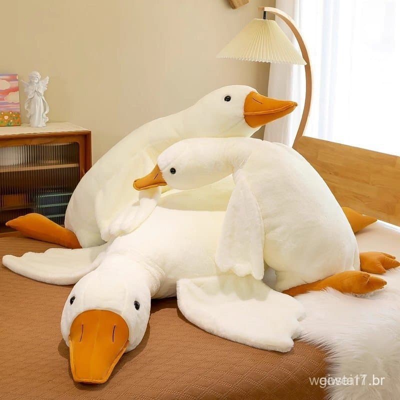 Brinquedos De Pelúcia De Ganso Branco Grande Boneca De Pato Natal De Animais Macios Para Crianças