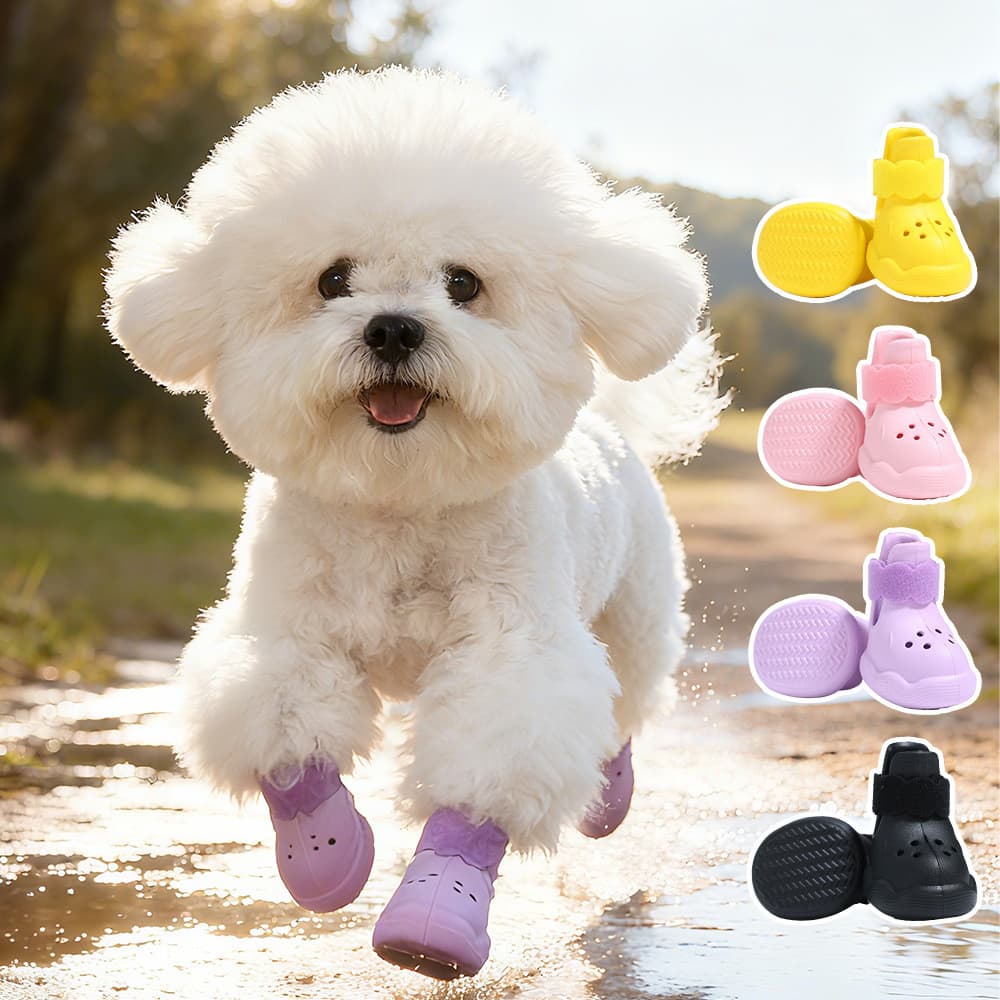 2026 primavera verão novo estilo sandálias para cães buraco sapatos eva filhote de cachorro respirável sapatos transfron
