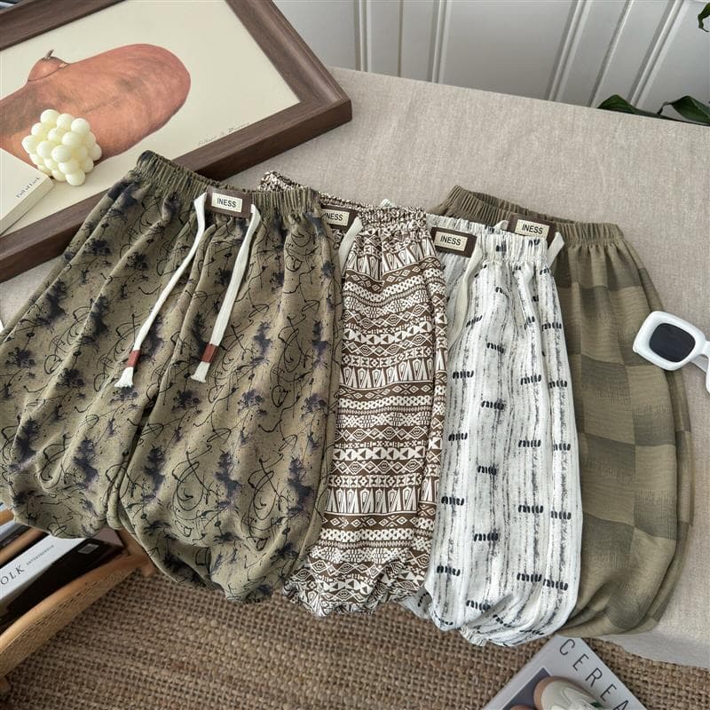 Crianças 2026 novo estilo verão respirável calças Mosquito versão coreana Bloomers meninos meninas calças casuais bebê p