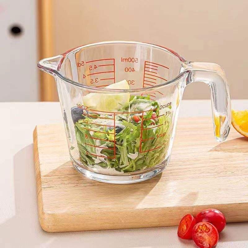 Jarra medidora de vidro de 500ml com alça para receitas resistente Copo Medida