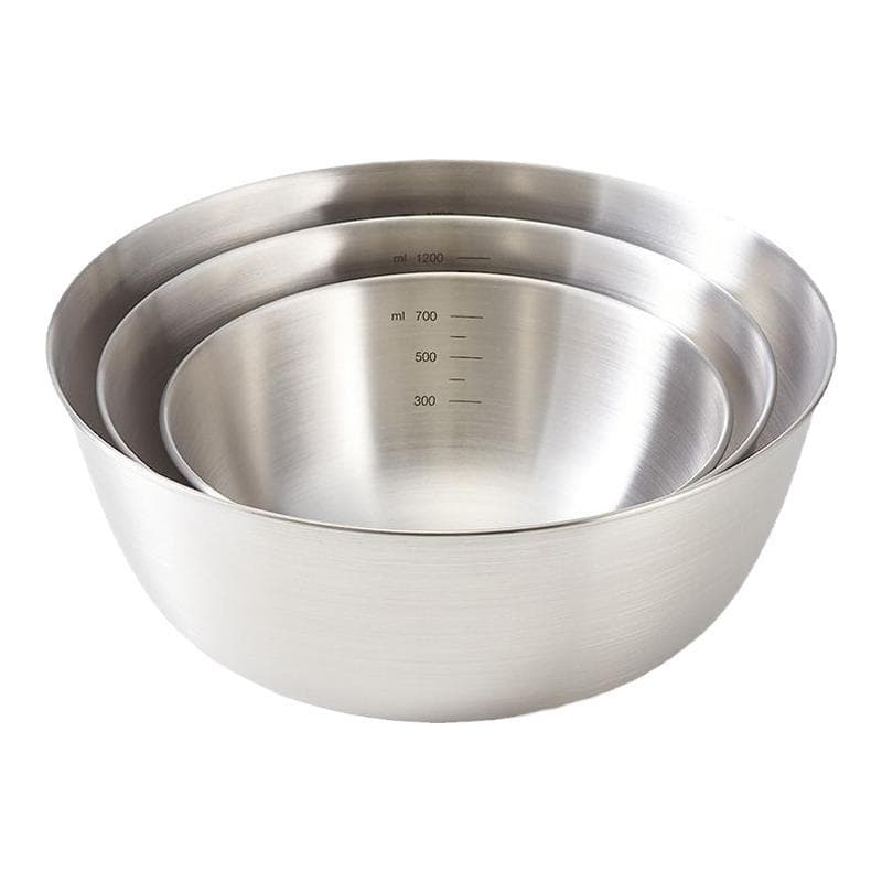 Tigela de salada de aço inoxidável espessada 304, batedor de ovos doméstico e bacia, tigela de tempero, tigela de cozinh