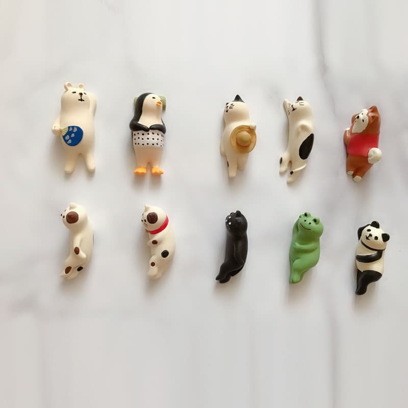 Japonês bonito Sanmao gato lado deitado zakka Desktop pequenos ornamentos criativo escritório menina coração bonito deco