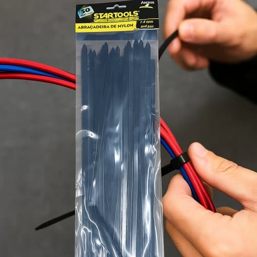 Abraçadeira Nylon 40cm 76mm Kit 50 Pecas Fixa Cabo Fita Presilha Preta