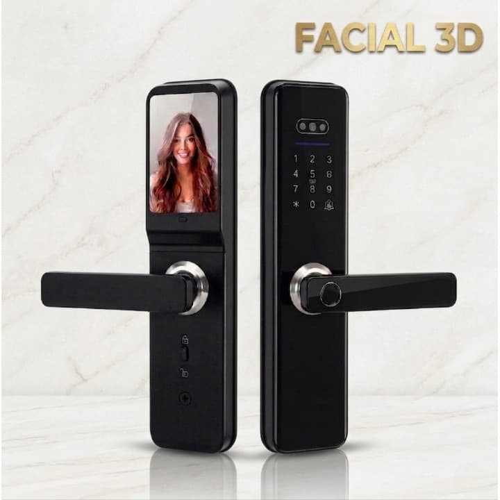 Fechadura Eletrônica Smart Door com Impressão Digital, Senha, Cartão NFC e Chave Mecânica fang rbgdpwunta