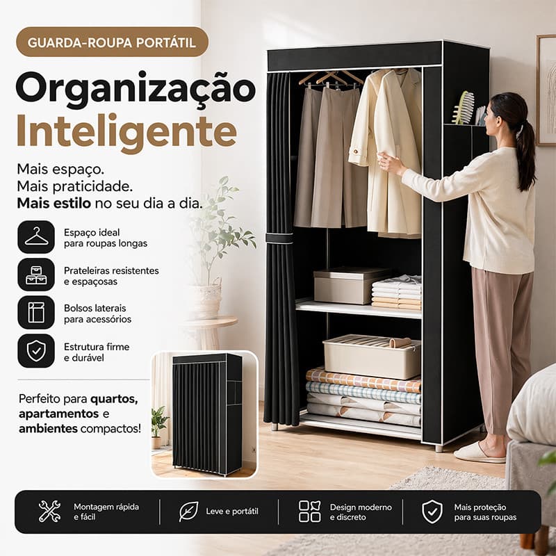 Caixa organizadora dobrável para roupas
