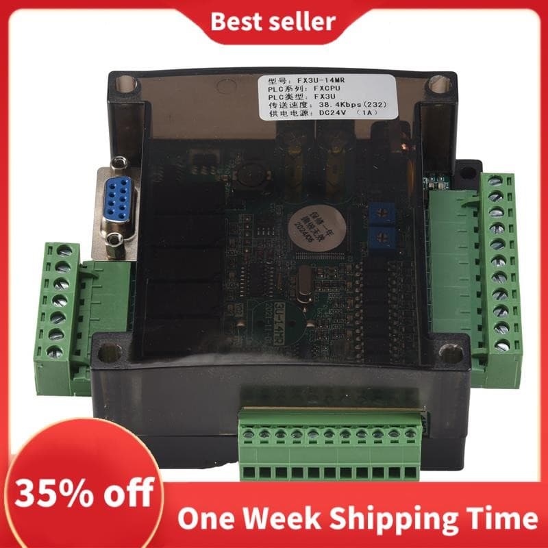 Placa De Controle Industrial PLC FX3U-14MR 8 Entradas 6 Saída De Relé Programável , De 24 V