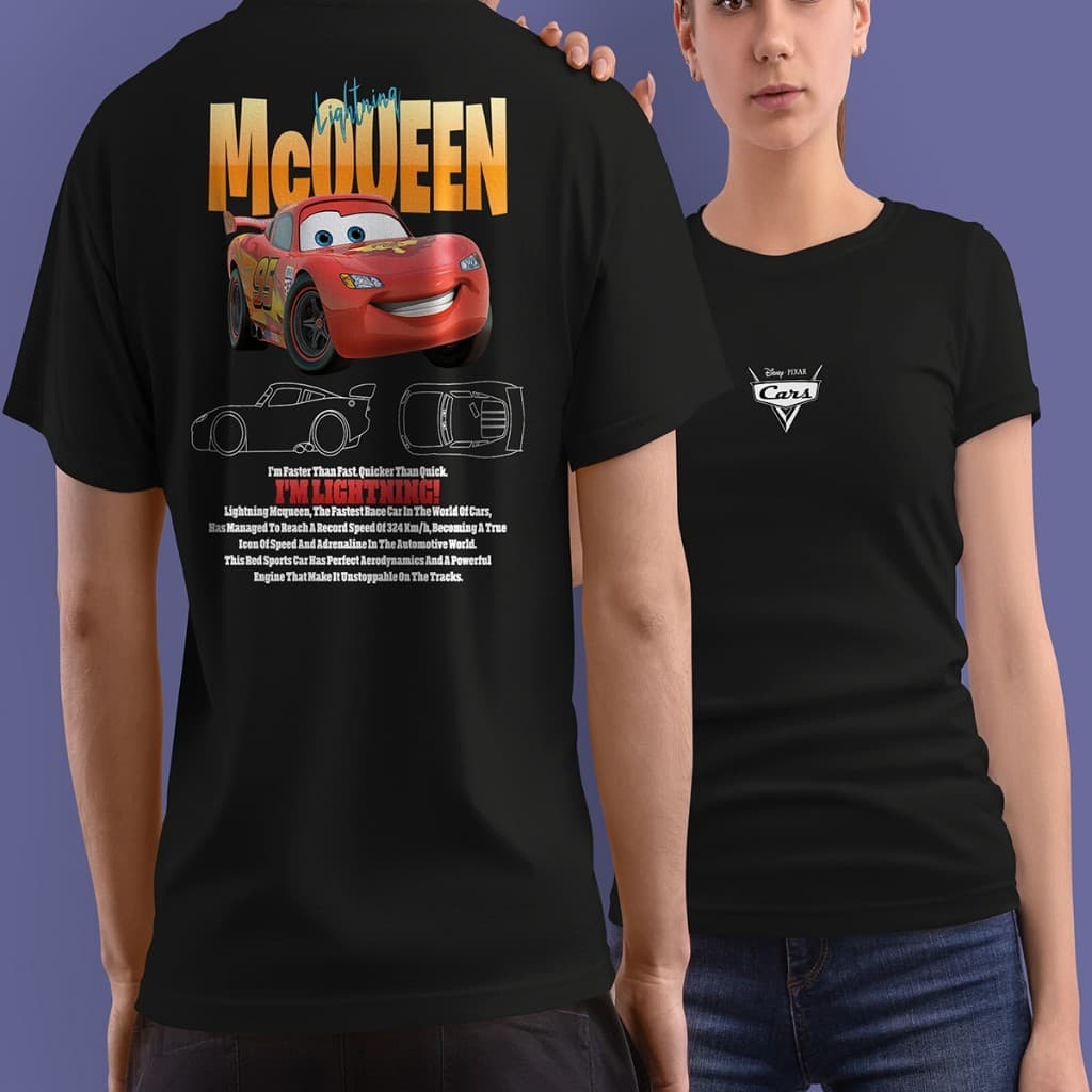 Kit Casal Relâmpago McQueen e Sally  Masculina e Feminina Camisetas Casal McQueen e Sally