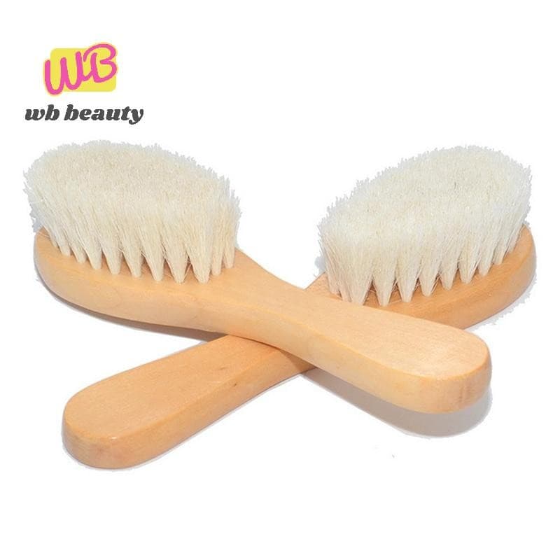 W-Beauty Cuidados Com O Bebê Puro Lã Natural Escova De Madeira Do Pente Cabelo Recém-Nascido Infantil Massageador .