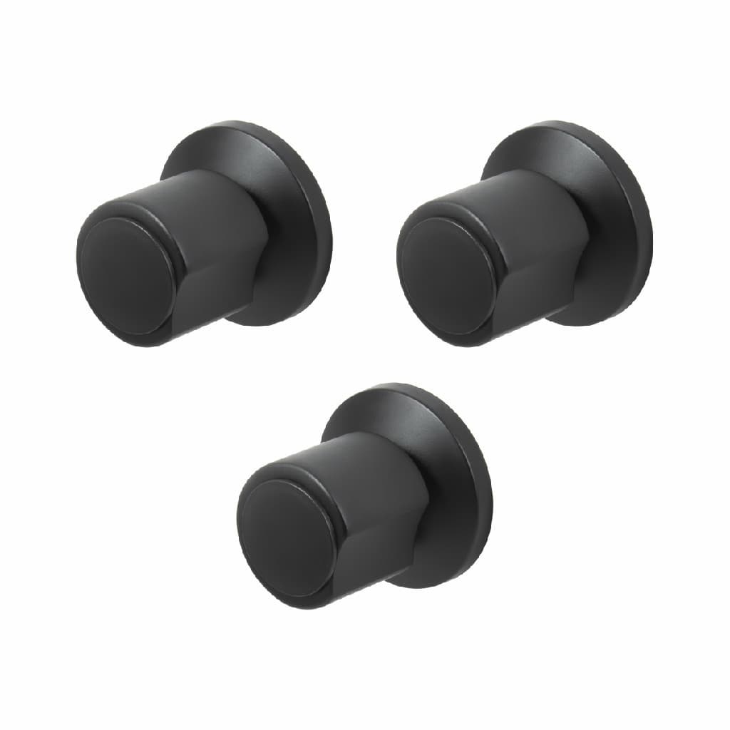 Kit 3 Acabamentos Registro Metal Preto C40 Padrão Deca