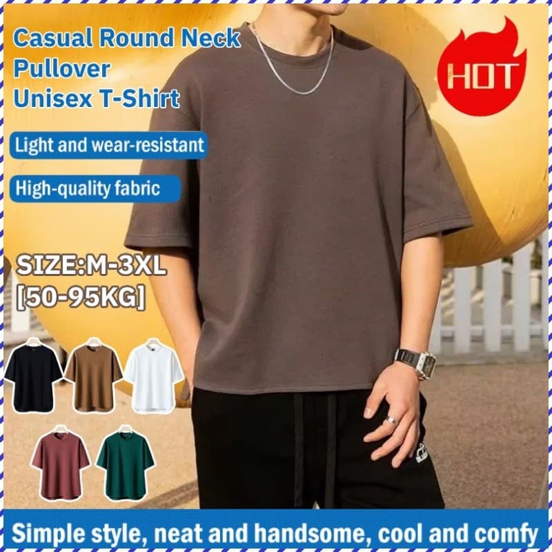Camiseta Masculina Confortável E Respirável De Manga Curta Perfeita Para Uso Casual De Verão