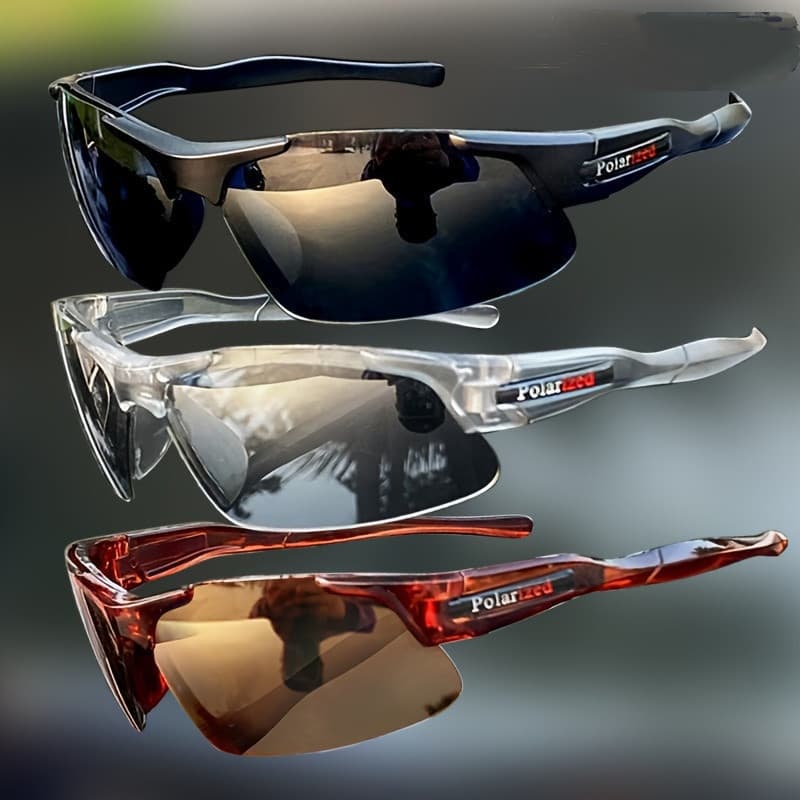 Óculos de Sol Polarizados para Pesca e Esportes, Meia Armação, Antirreflexo, para Condução e Ciclismo, Óculos de Sol Pol