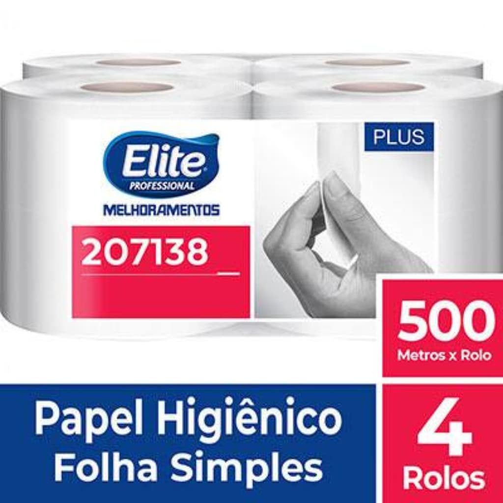 Papel Higiênico Elite 500m Folha Simples – Embalagem Econômica com 4 Rolos