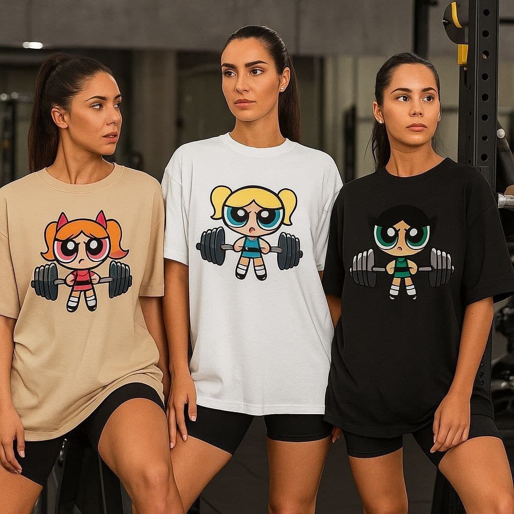 Kit 3 Camisetas Femininas 100% Algodão Meninas Super Poderosas Femininas Academia Fitness Promoção!