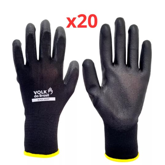 Kit 20 Luva Tatil Volk CA 30916 Multitato Luva PU Pedreiro Marceneiro Eletricista Obras