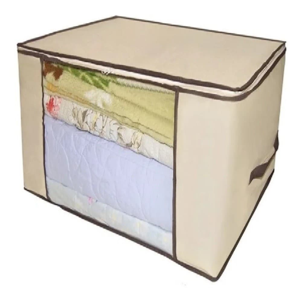 Caixa Organizador Guarda-Roupa Flexível com Zíper Multiuso Dobrável Armário Chão Closets
