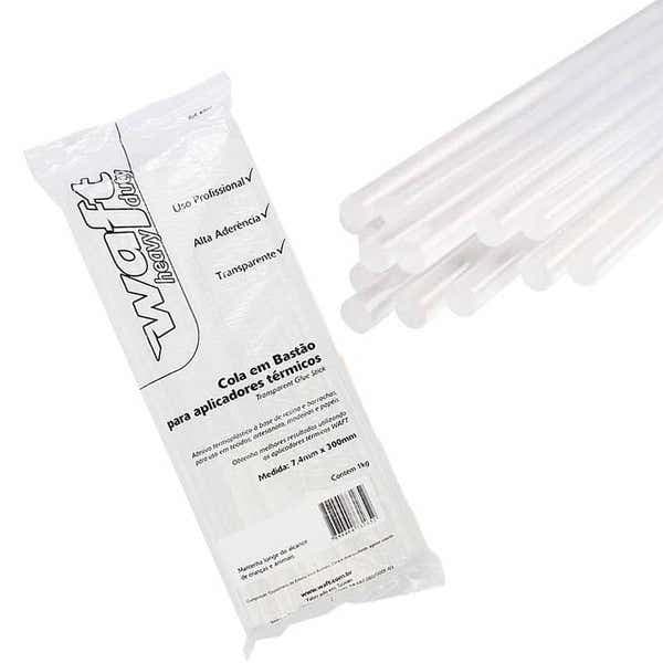 REFIL BASTÃO COLA QUENTE FINA 7MM X 30CM 1KG - WAFT