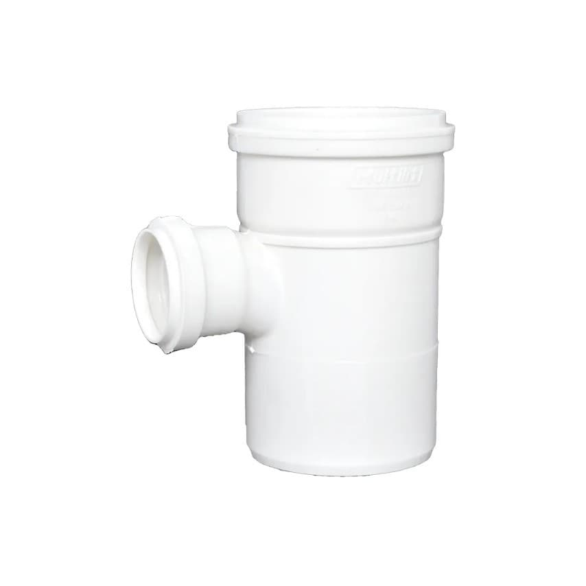 Tê de Redução Esgoto 75mm x 50mm Multilit Conexão PVC Hidráulica Sanitária Resistente Branco