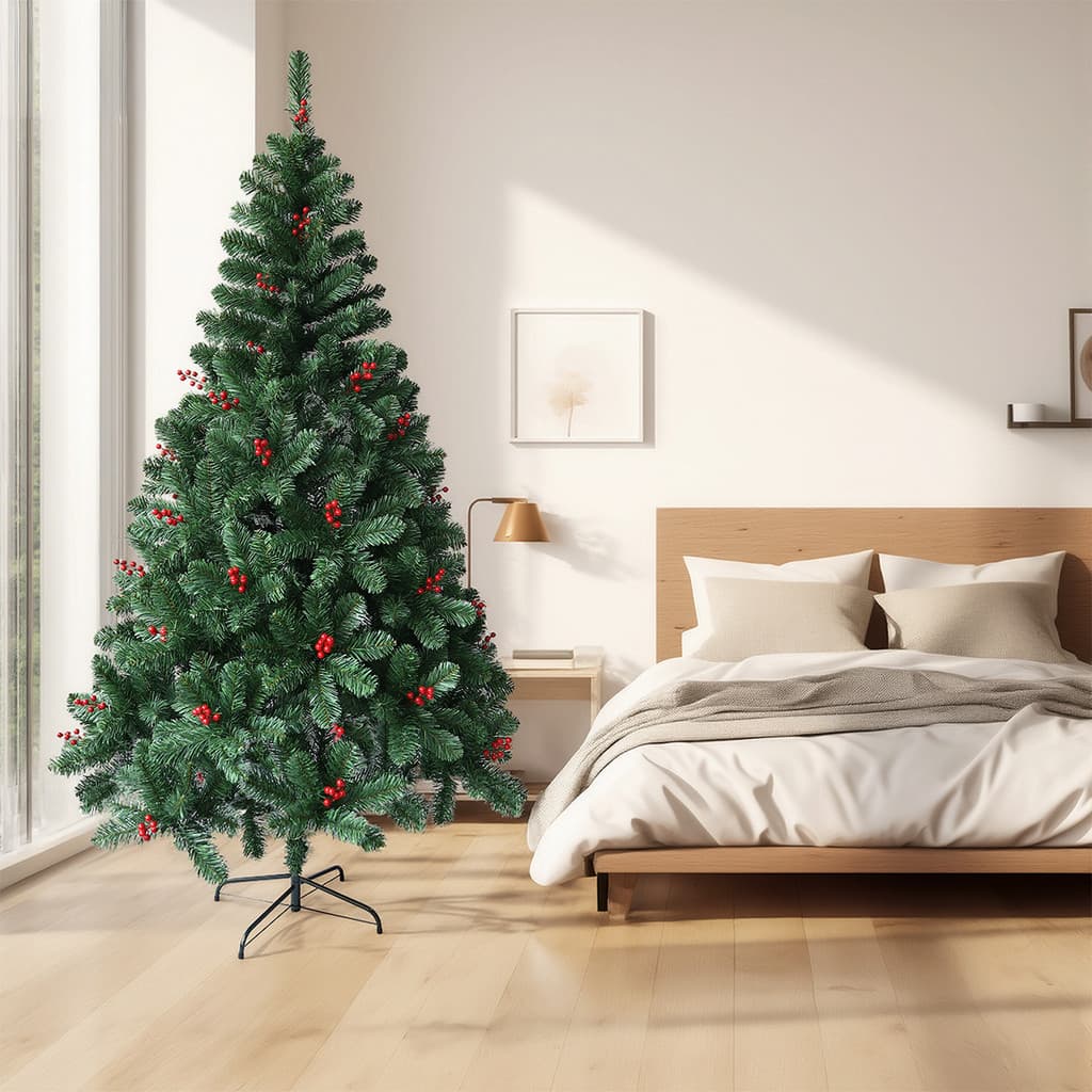 Árvore de natal 600 galhos 210cm pinheiro verde tradicional cheia Edição Deluxe