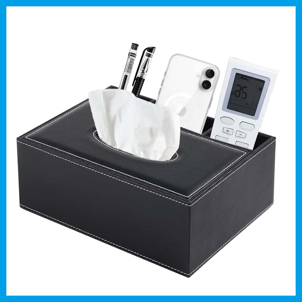 Caixa de guardanapo de couro retangular 丨 Armazenamento de tecido multifuncional adequado para guardanapo/tecido Facial