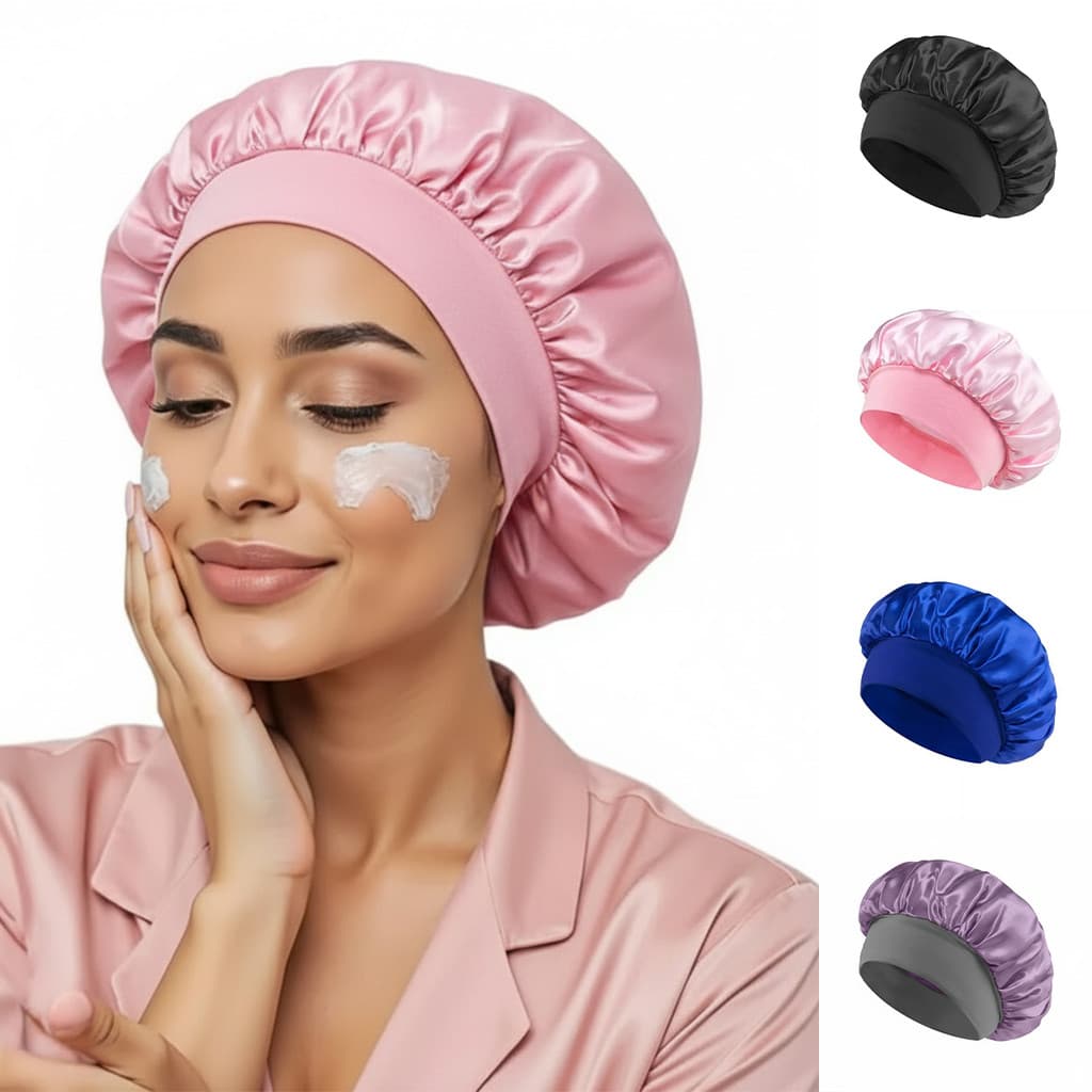 Touca de Cetim Antifrizz Premium – Protege os Cabelos Durante o Sono, Mantém Hidratação e Reduz Frizz