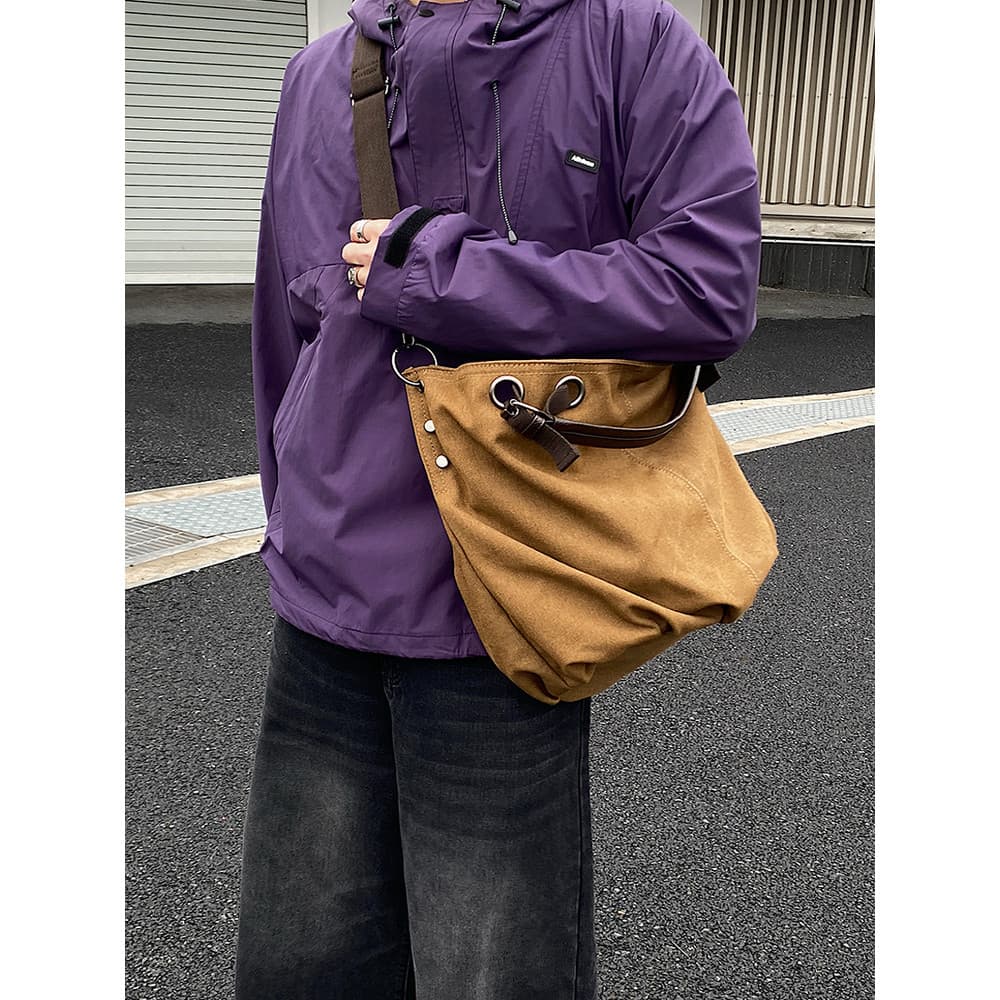 Estilo japonês coreano na moda bolsa de lona de grande capacidade ins classe bolsa masculina Commuter bolsa de ombro Tot