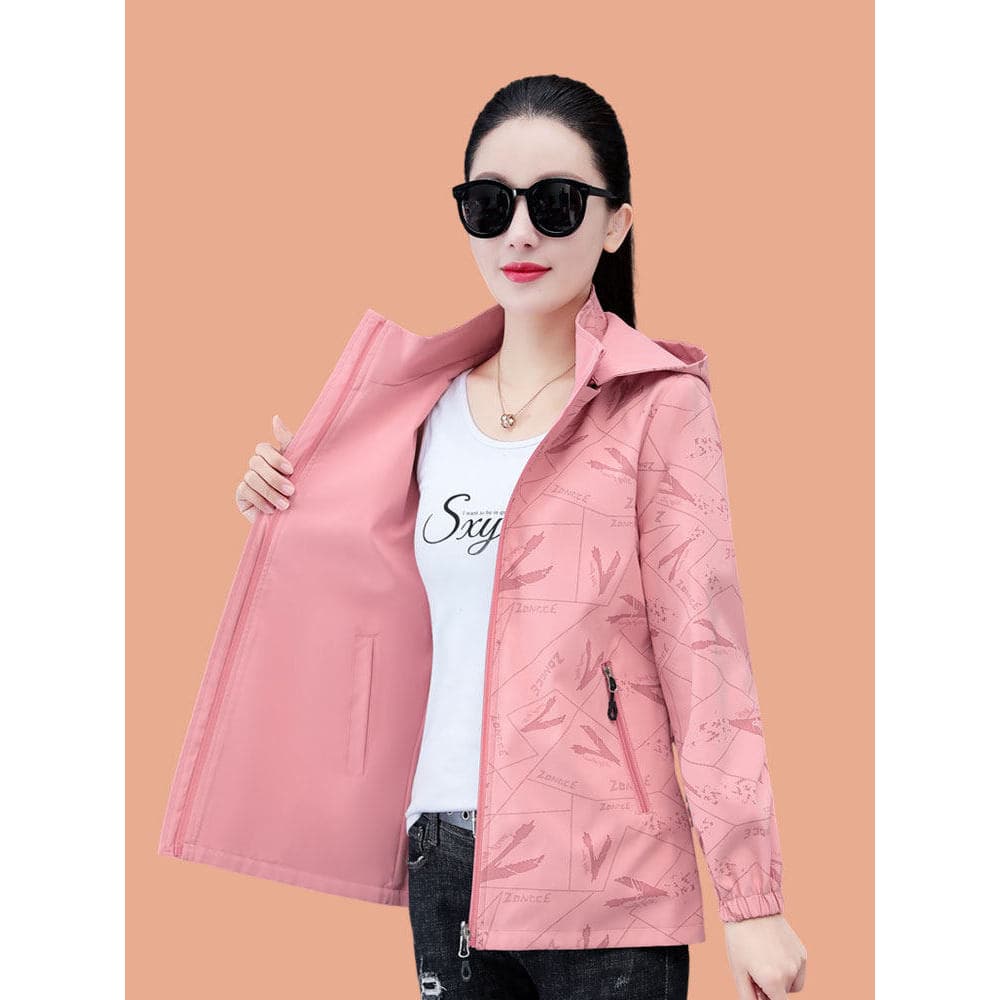 Woodpecker marca jaqueta curta feminina primavera outono meia-idade idosos tamanho grande solto jaqueta Casual uniforme