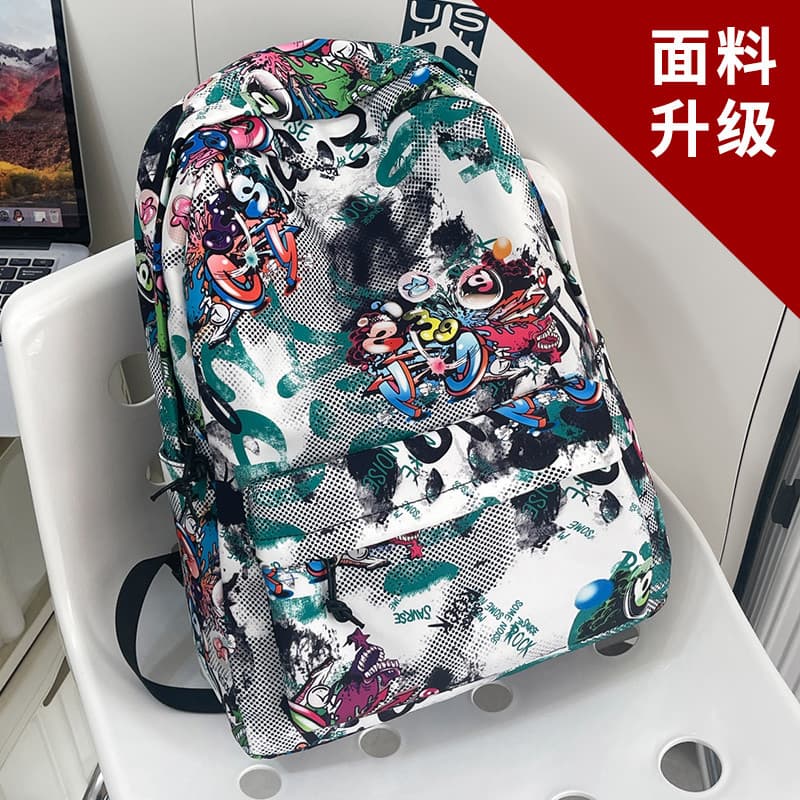 Bonito legal mochila americana Graffiti high Street na moda mochila meninos meninas estudantes do ensino médio mochila m