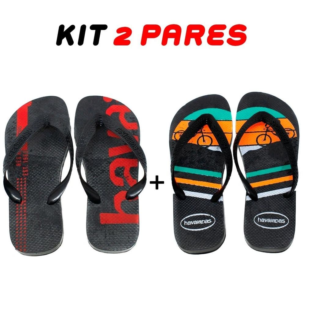 Kit 2 Chinelos Masculino Juvenil Hav Do Brasil