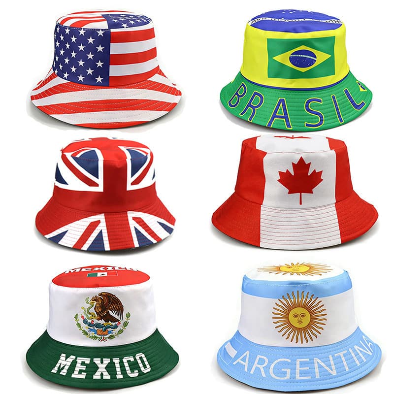 Comércio exterior transfronteiriço venda quente Meijiamo elementos da copa do mundo Popular bandeira nacional balde chap