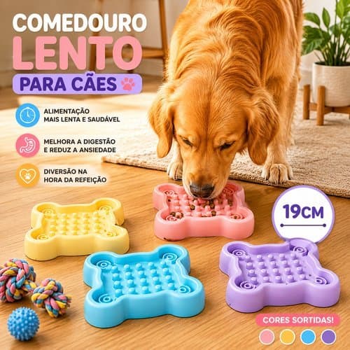 Comedouro Lento Cachorro Controle Refeicoes 195cm Antiansiedade Duravel Sortido