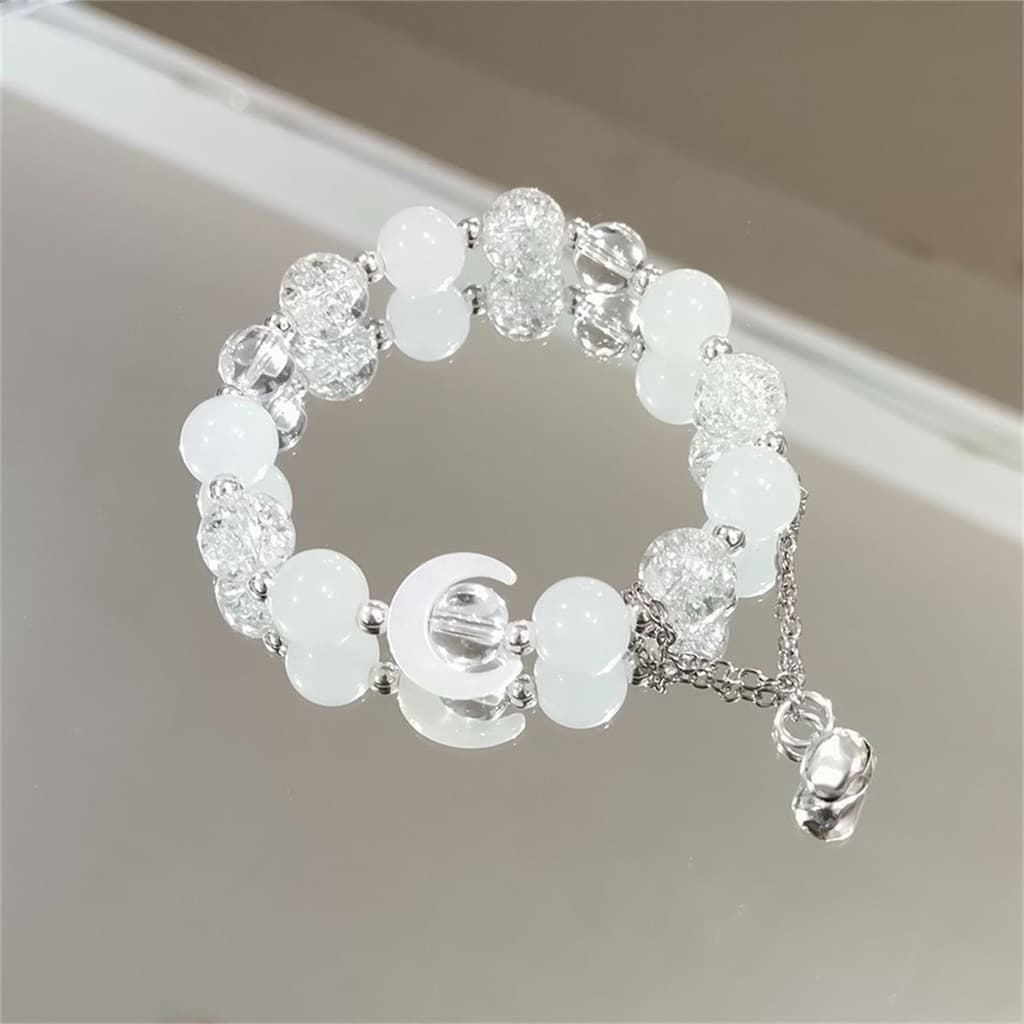 Pulseira Lua Branca para Mulheres, Design de Nicho de Alta Qualidade, Presente Perfeito para o Aniversário da Namorada.