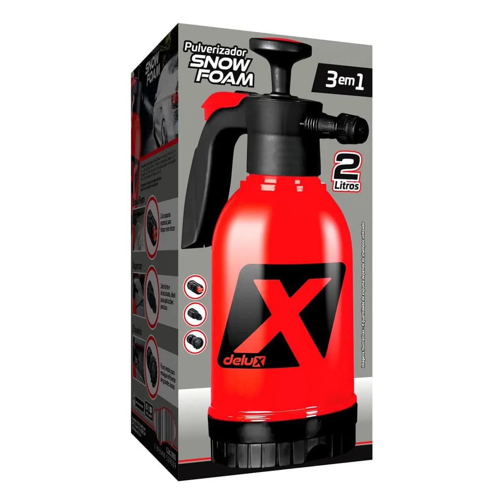 Pulverizador Delux Snow Foam Híbrido Manual 3 Em1/ 2 Litros Vermelho