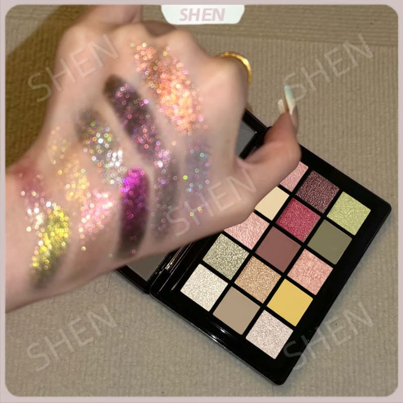 Paleta de sombras alienígenas com 15 cores, estroboscópio fosco, renderização de alta cor, multifuncional, paleta de maq