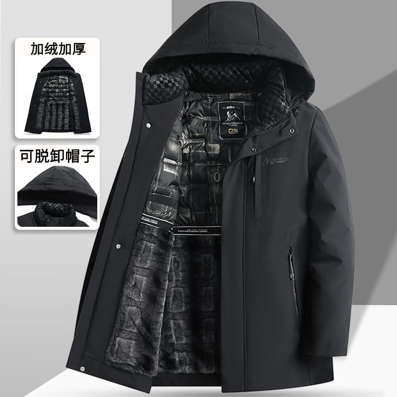 Roupas masculinas para idosos de meia-idade, roupas de pai, inverno, acolchoadas de algodão, jaqueta de lã, espessada, r