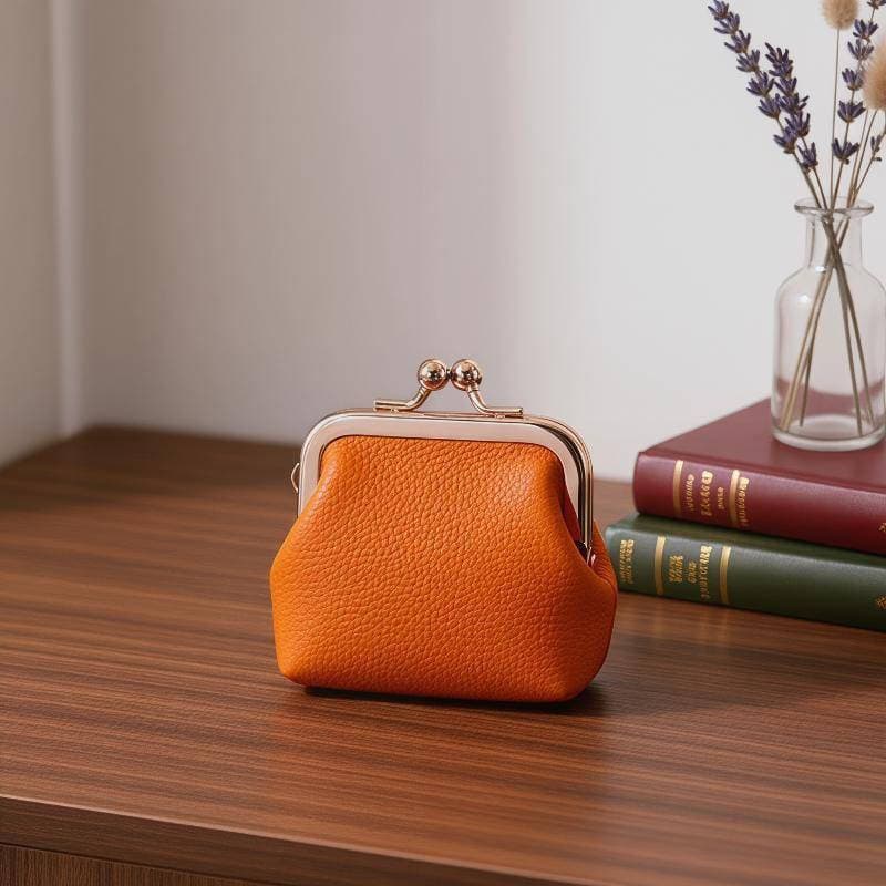 Bolsa De Moedas Kiss Lo De Couro PU Cor Sólida Multifuncional Mini Itens Pequenos Joias Chaves Quadradas Brincos Lipstis