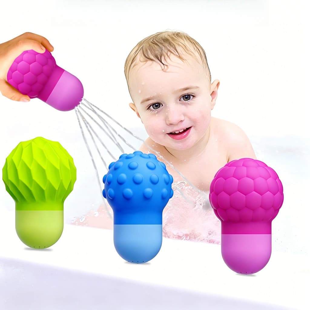 1pc Criança Banho Esguicho Brinquedo-Macio Grau Alimentício Silicone Espremendo Bola De Água Cor Aleatória Jogo Sensoria