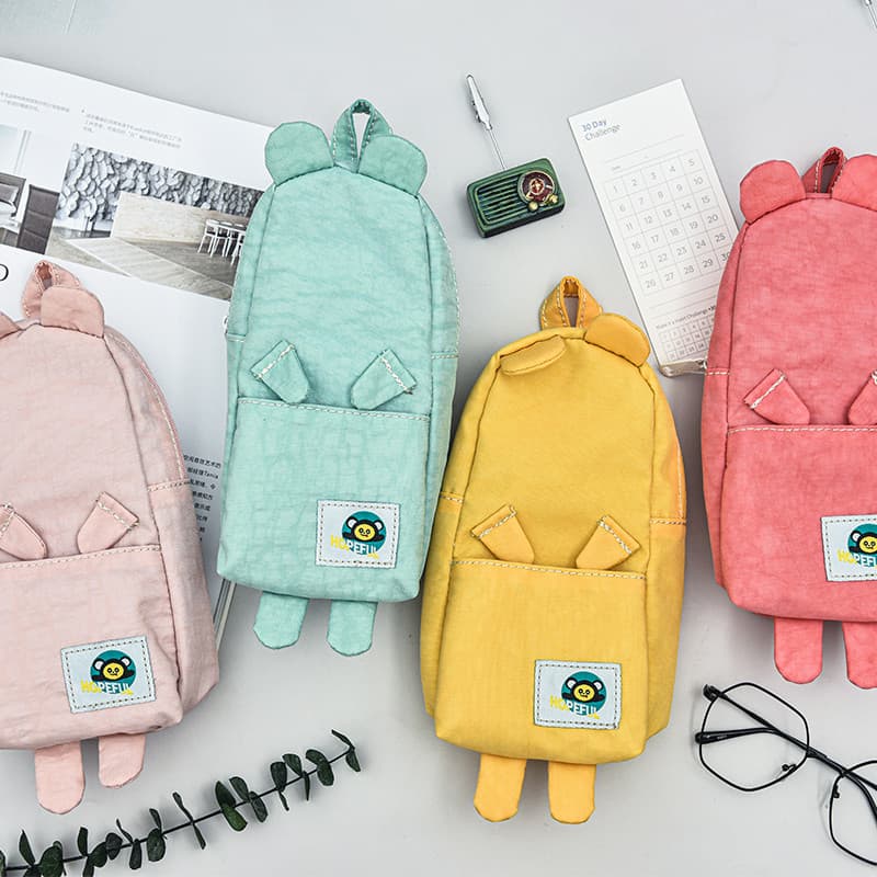 Grande capacidade mochila forma lápis saco caixa de papelaria saco lápis caso menina júnior estudante do ensino médio es