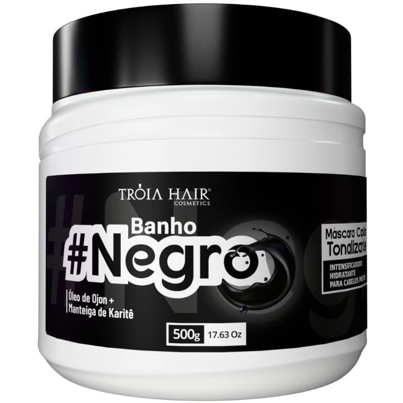 Máscara Capilar Banho Negro Intensificador de Tom 500g - Troia Hair