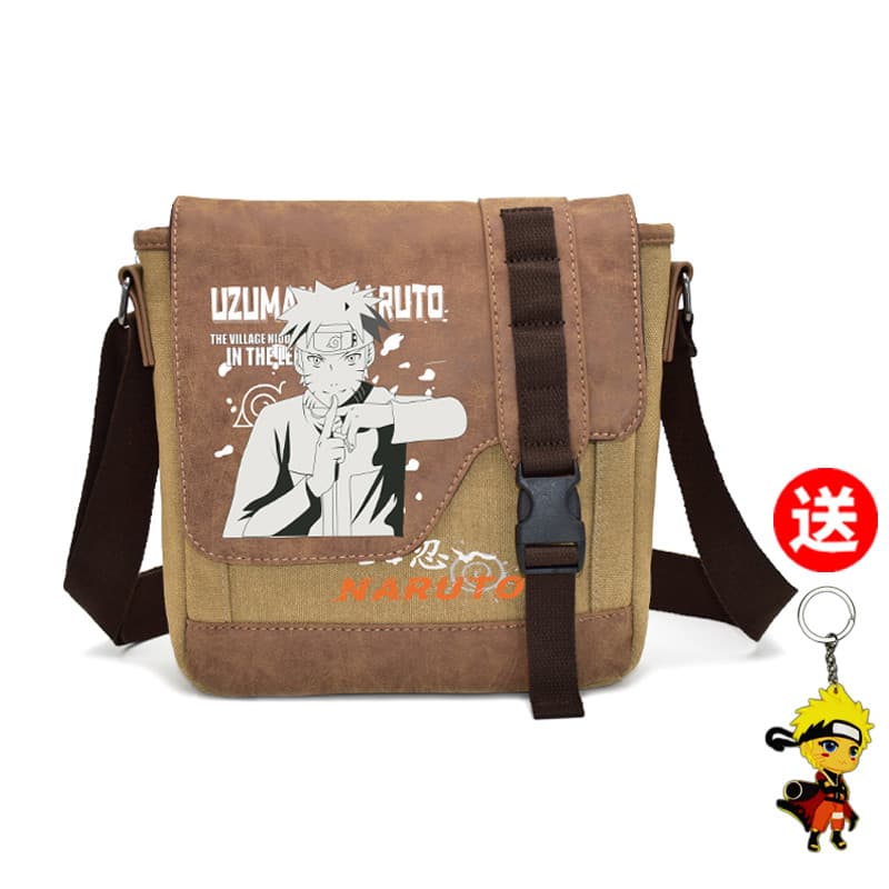 Naruto mensageiro saco masculino estudante lona pequena All-Match na moda naruto Sasuke bidimensional Anime bolsa de omb