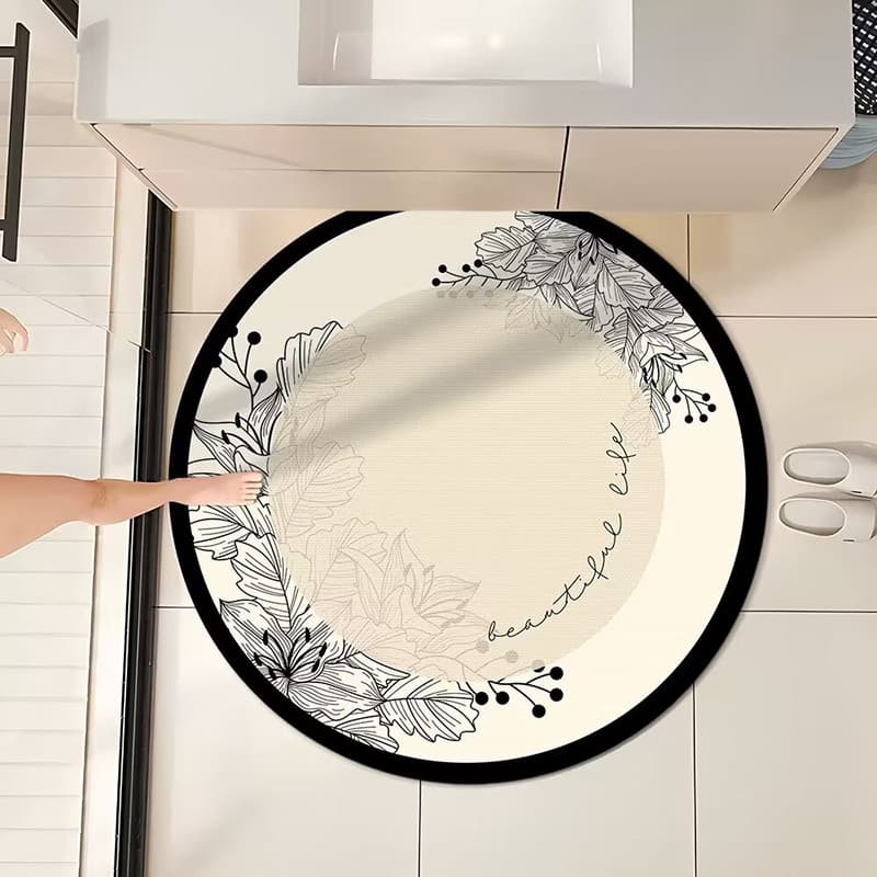 Luz de luxo Premium redondo tapete do banheiro chinês antiderrapante tapete Diatom lama doméstico pé absorvente almofada
