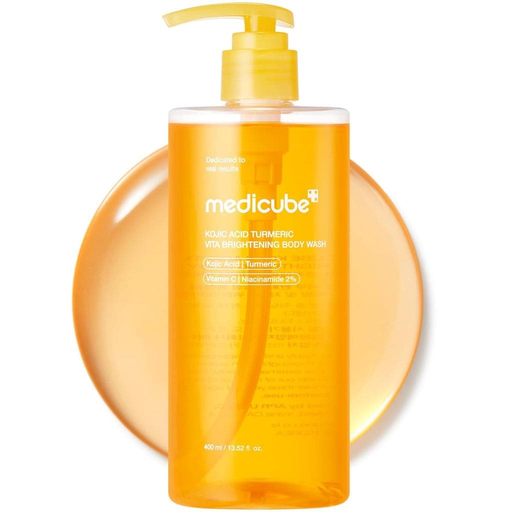 medicube Sabonete Líquido Iluminador para o Corpo com Ácido Kójico e Cúrcuma |   Gel de Banho Suave para Pele Irregular