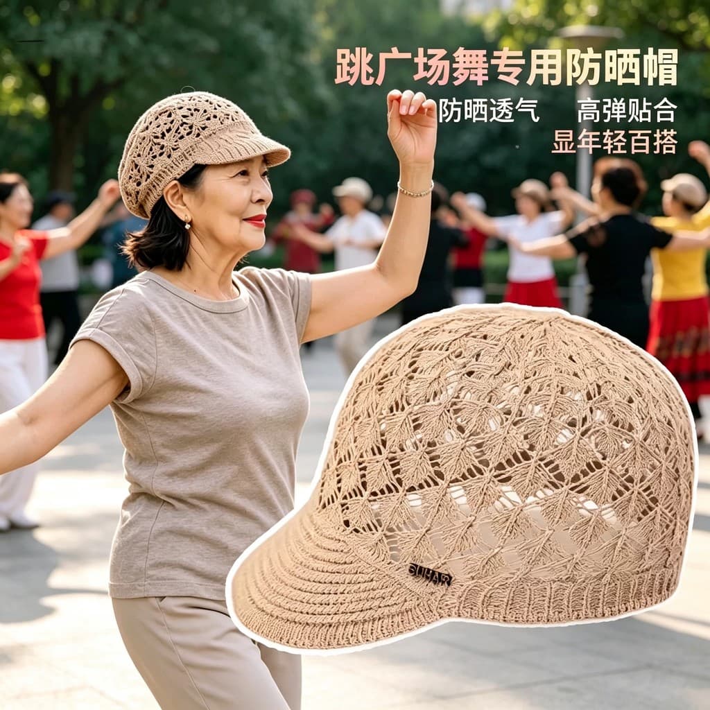 Idosos de meia-idade estilo fino moda chapéu mãe vovó cabeça boné verão protetor solar oco chapéu capa cabelo branco dan